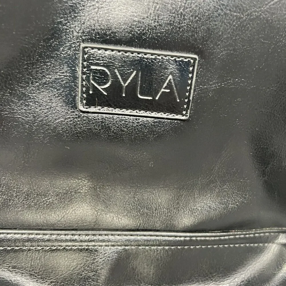 Ryla Ready Diaper Bag Black Gold Hardware Insulated Bottle Backpack‎ Minimalist
